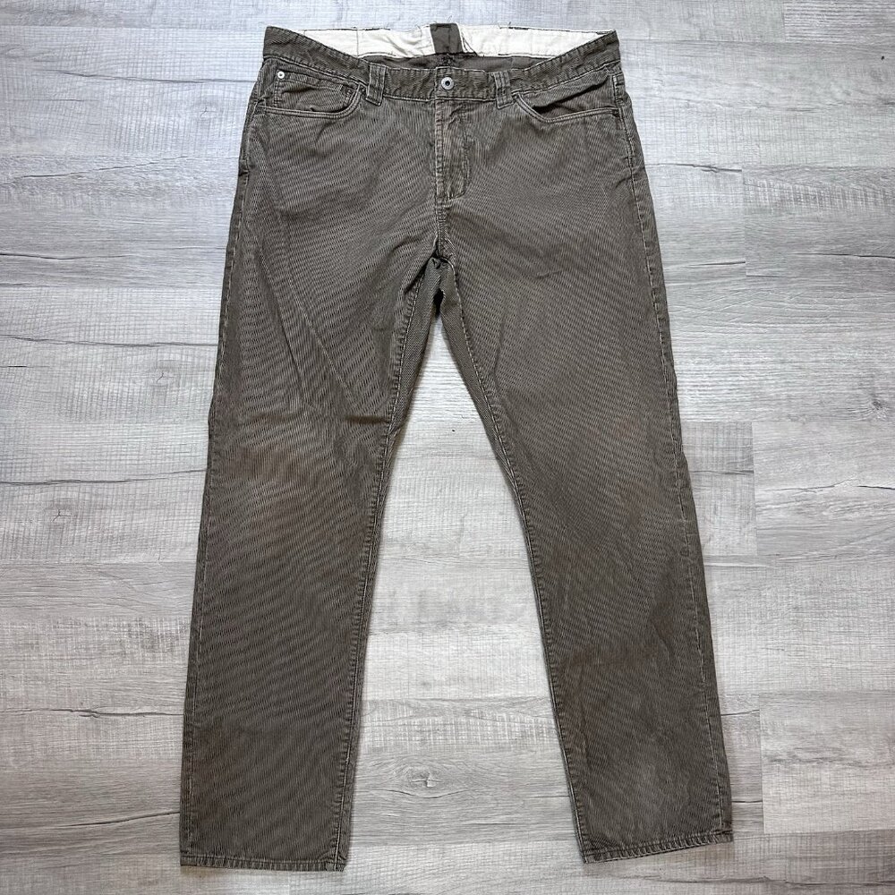 L.L. Bean Signature Men's Slim Straight Fit Brown Corduroy Pants 301738 38x32